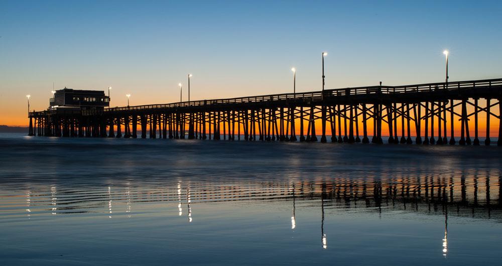 Newport Beach pier sunset 