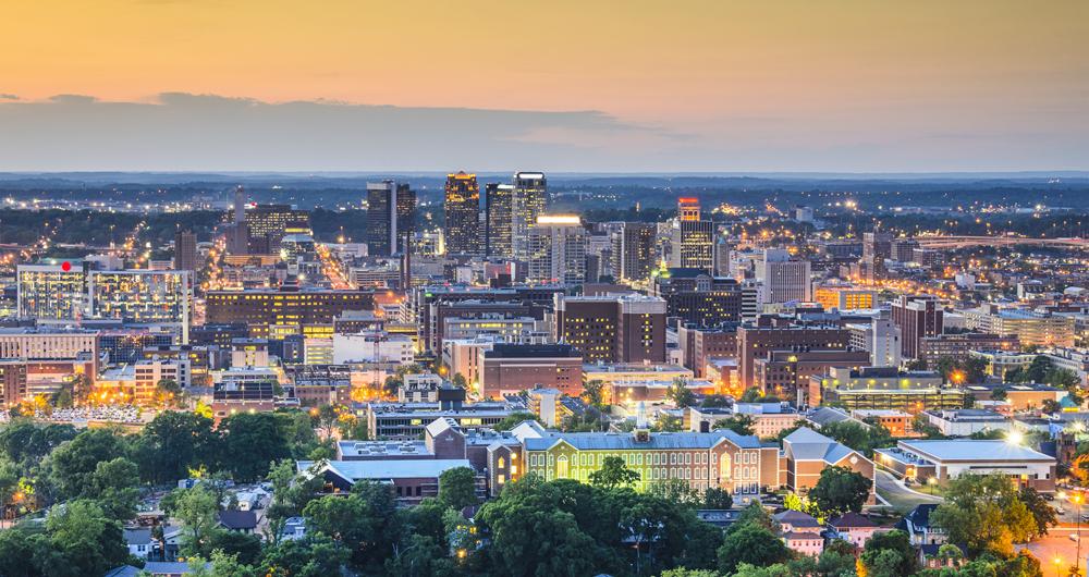 Birmingham, Alabama at night