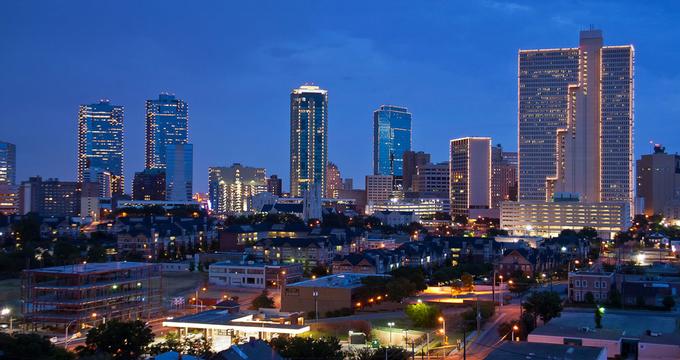 City skyline at night