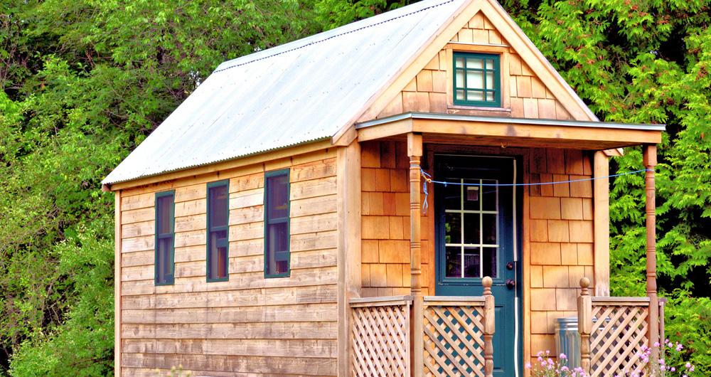 Tiny house with flowers