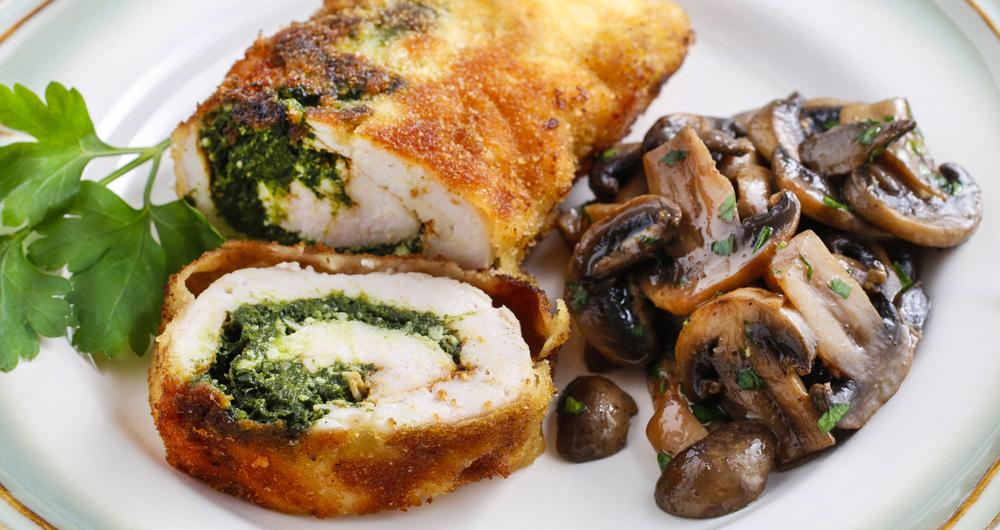 Chicken roll with spinach