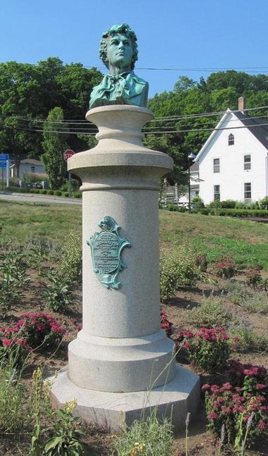 Nathan Hale Bust and Schoolhouse