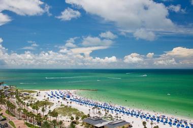 Relax on 2 miles of white sand of Clearwater Beach